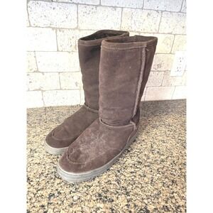 So Wear It Declare It Women's Brown Suede Leather Lined‎ Size 9M Slip-on